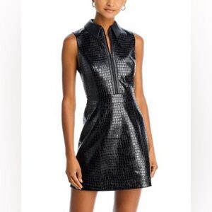 Alice and Olivia Ellis Sleeveless Faux Leather Mini Dress sz 6 NEW